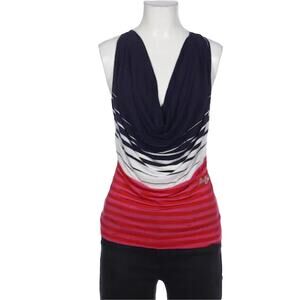 NWOT MISS SIXTY Top S ITALY Logo Stripe Drape Racerback Sleeveless Stretch Multi